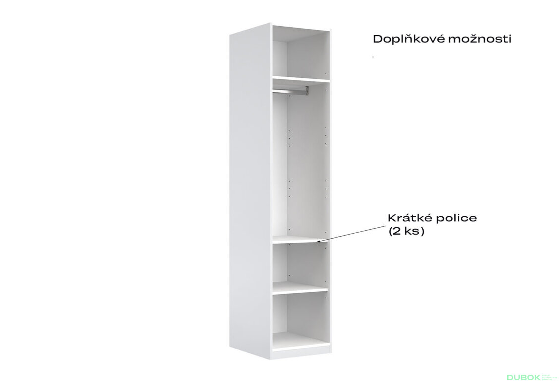 Fotografia 5 - Korpus skrine 1dv Biely lesk Idea