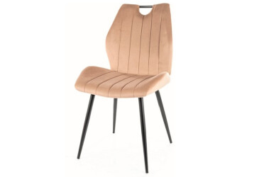 Stolička Arco Velvet béžový Bluvel 28, matná čierna kov