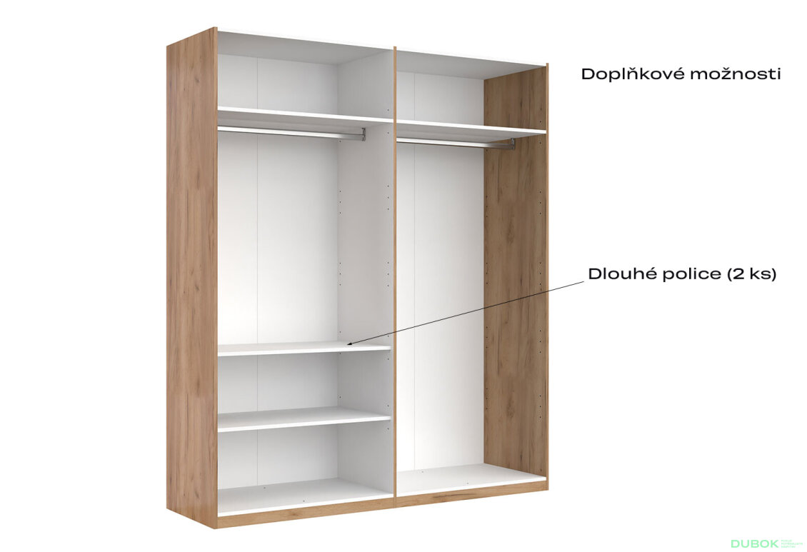 Fotografia 6 - Skriňa 4D bez zrkadiel série N, dub kraft / biela Asti