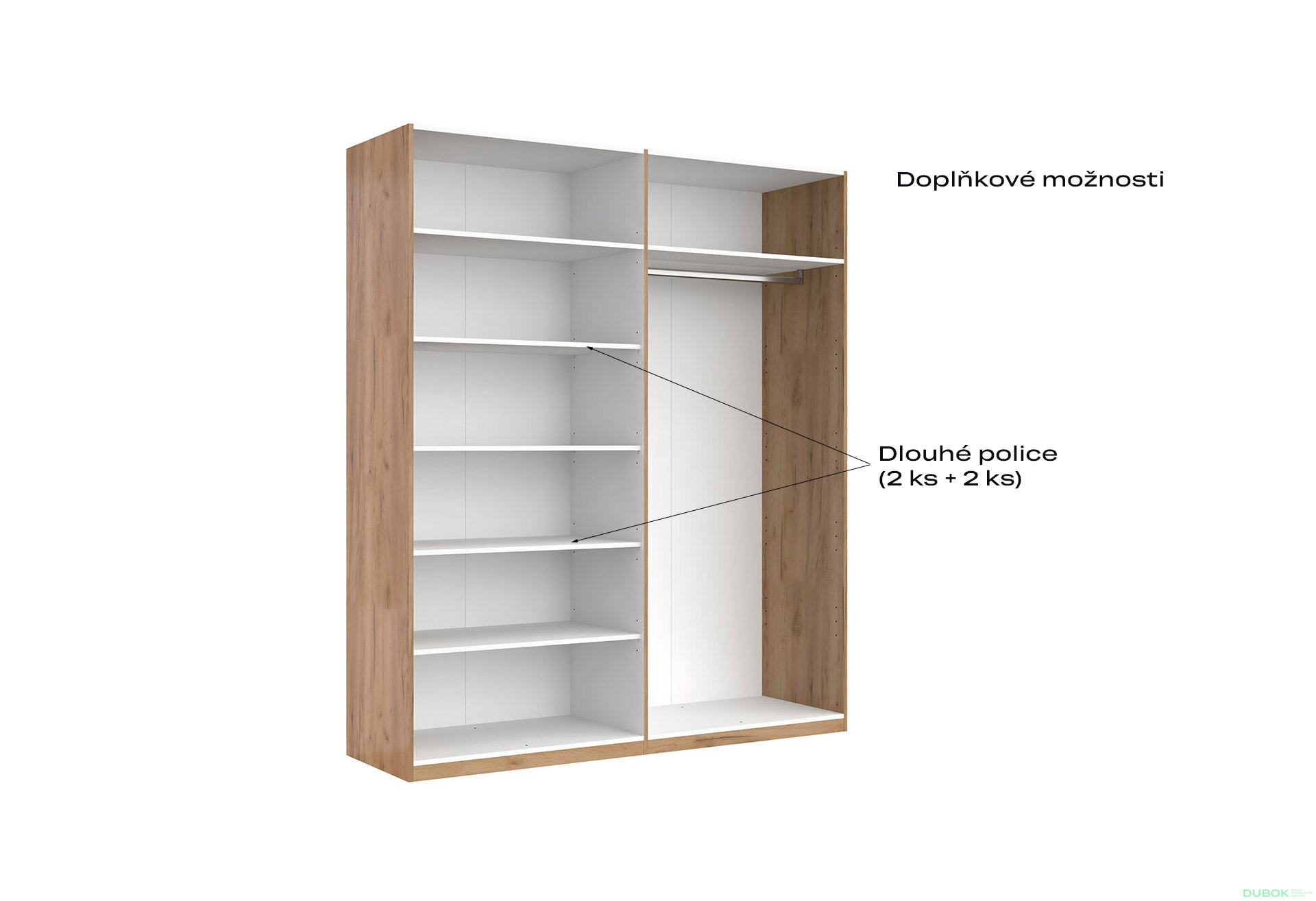 Fotografia 9 - Skriňa 4D bez zrkadiel série N, dub kraft / biela Asti