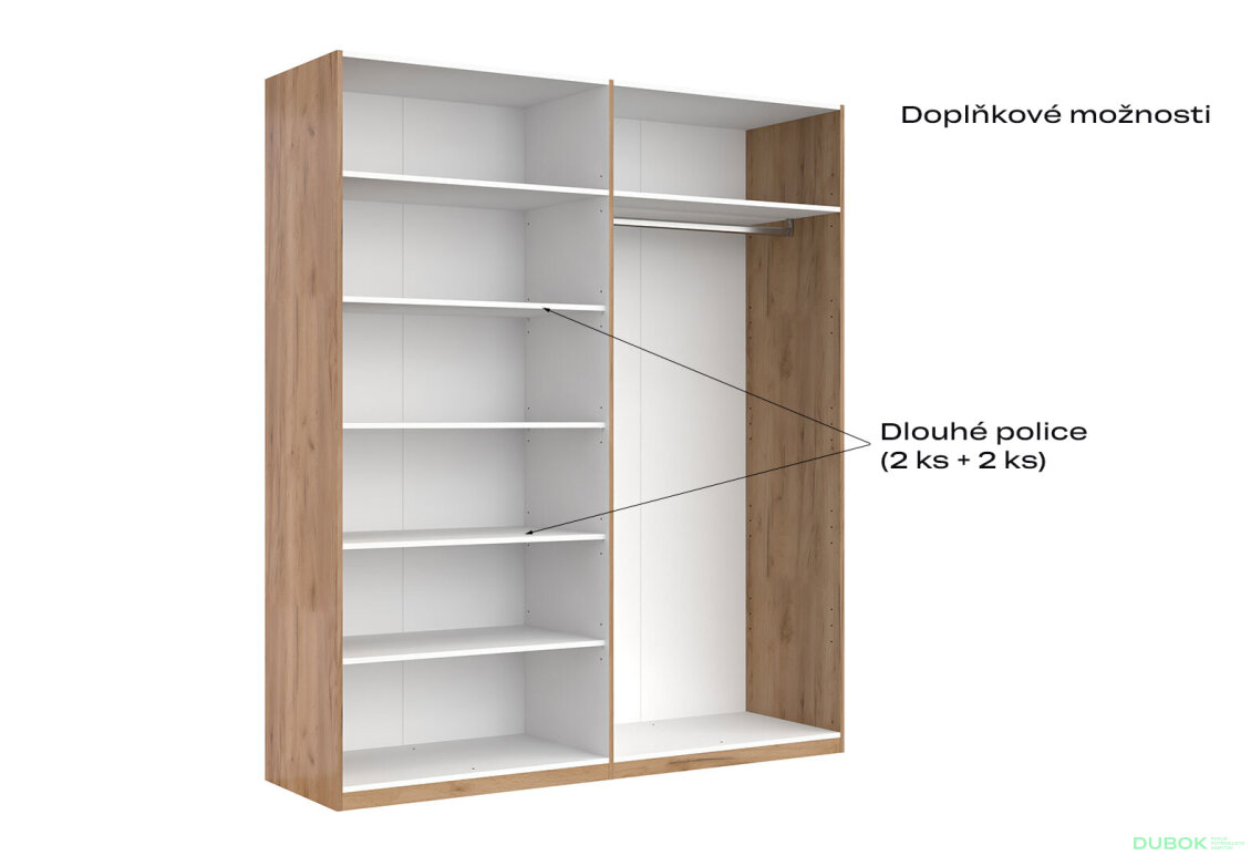 Fotografia 9 - Skriňa 4D bez zrkadiel série N, dub kraft / biela Asti