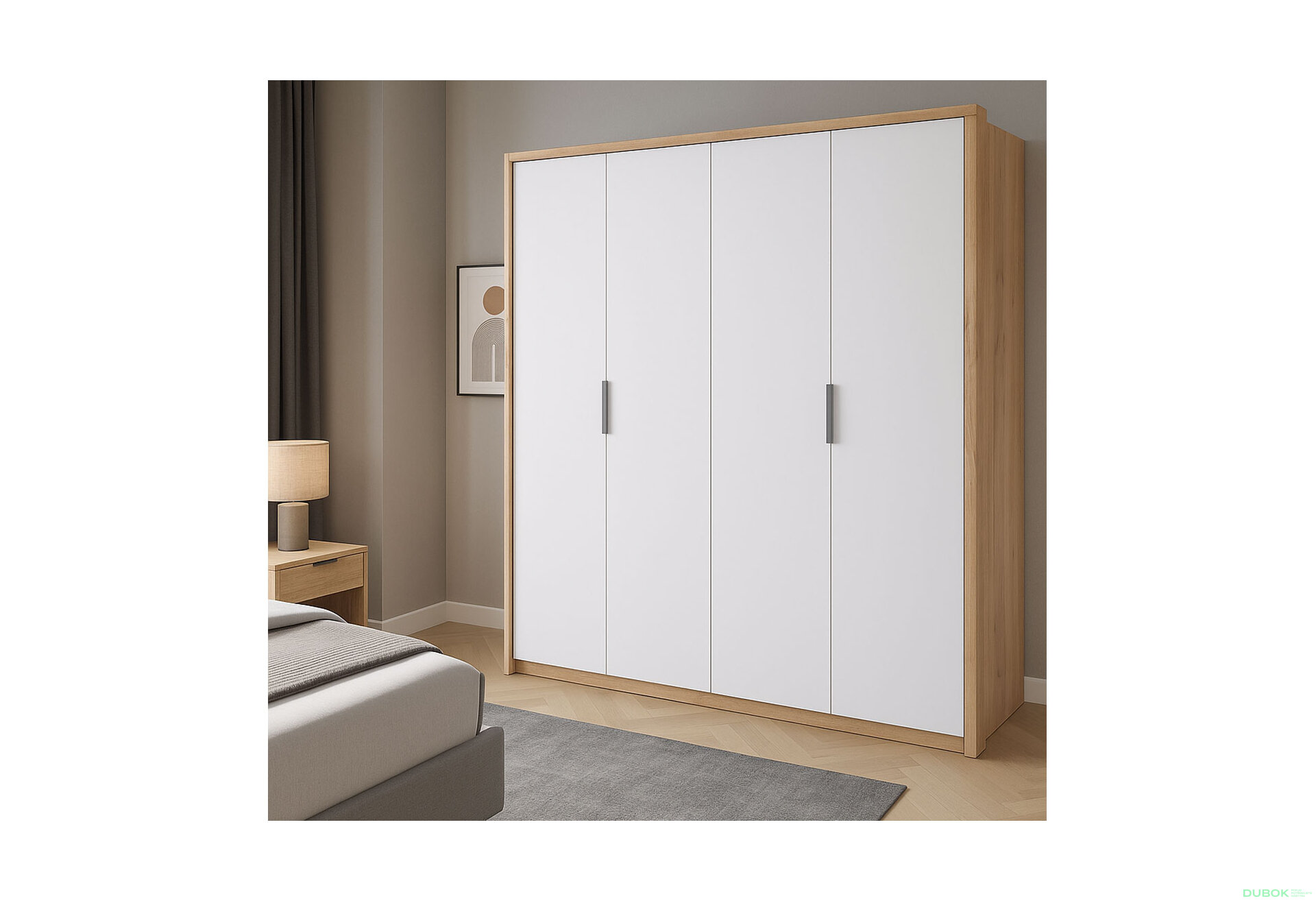 Fotografia 10 - Skriňa 4D bez zrkadiel série N, dub kraft / biela Asti