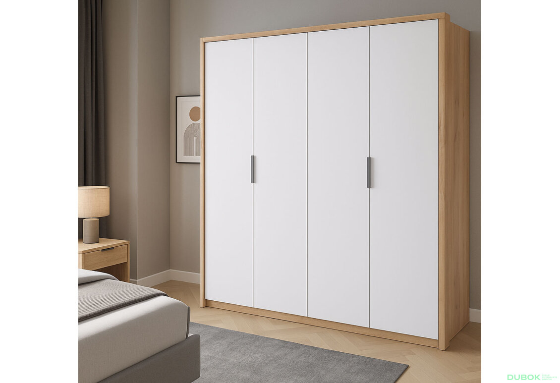 Fotografia 10 - Skriňa 4D bez zrkadiel série N, dub kraft / biela Asti