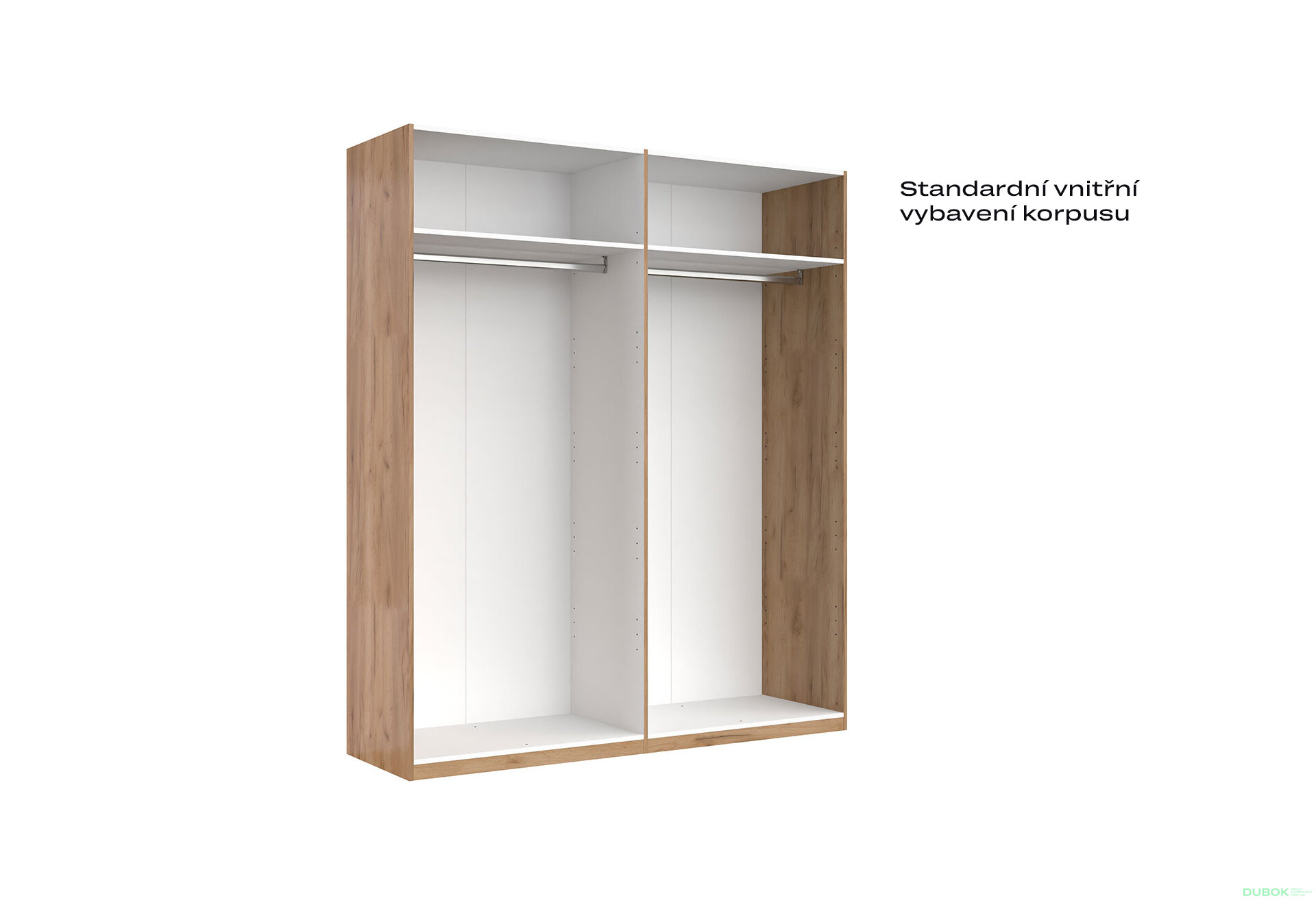 Fotografia 5 - Skriňa 4D so zrkadlami séria N, dub kraft / biela Asti