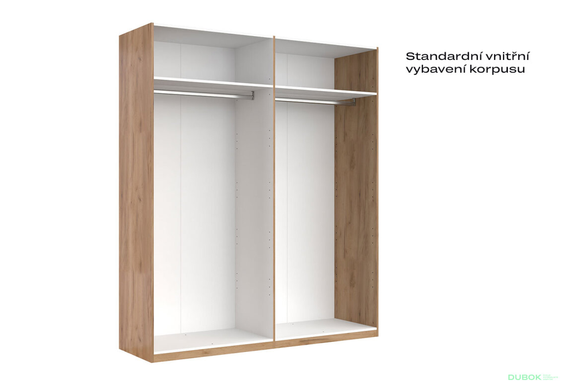 Fotografia 5 - Skriňa 4D so zrkadlami séria N, dub kraft / biela Asti