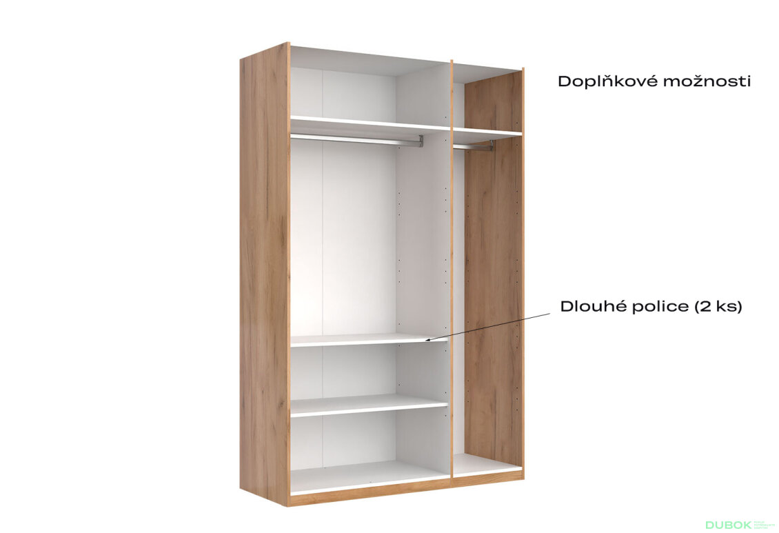 Fotografia 3 - Skriňa 3D bez zrkadiel séria N, dub kraft / biela Asti