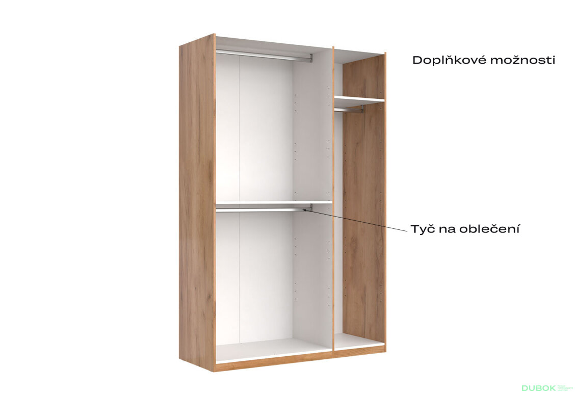 Fotografia 4 - Skriňa 3D bez zrkadiel séria N, dub kraft / biela Asti
