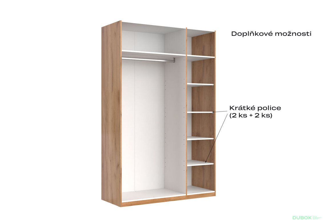 Fotografia 5 - Skriňa 3D bez zrkadiel séria N, dub kraft / biela Asti