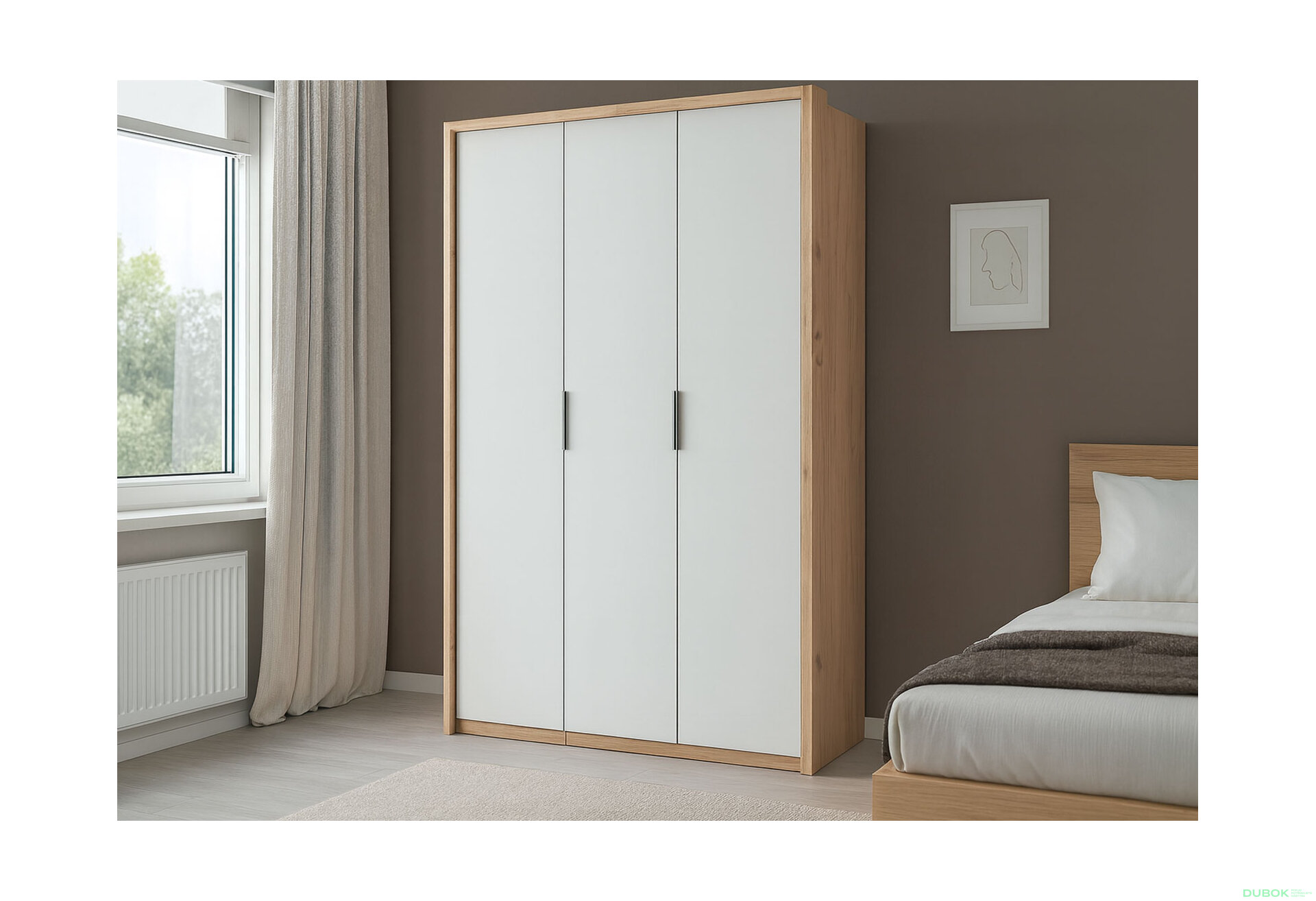 Fotografia 9 - Skriňa 3D bez zrkadiel séria N, dub kraft / biela Asti