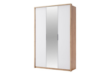 Skriňa 3D so zrkadlom séria N, dub kraft / biela