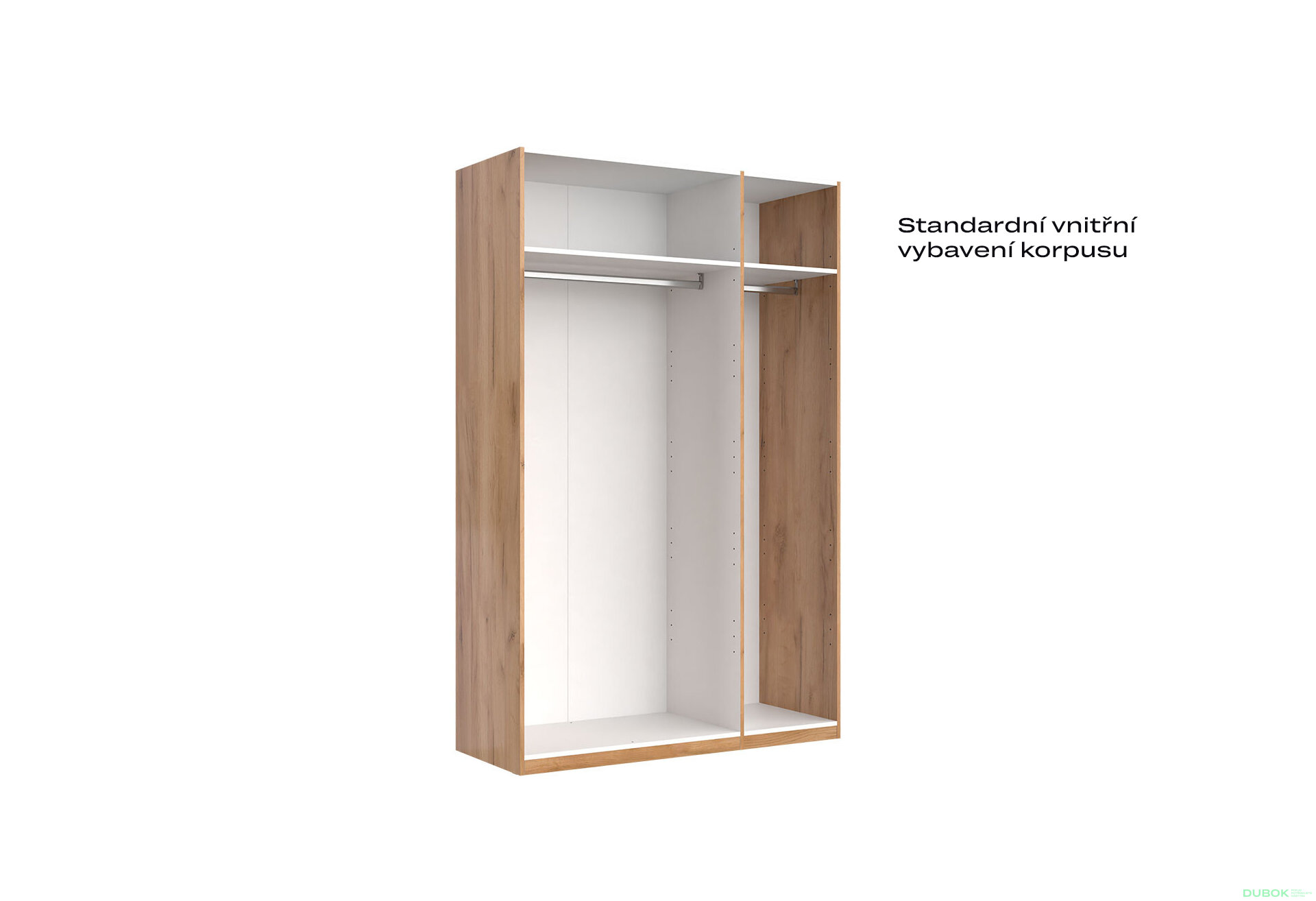 Fotografia 6 - Skriňa 3D so zrkadlom séria N, dub kraft / biela Asti