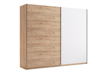 Fotografia Skriňa s posuvnými dverami 2,5x2,1m (Dvere Dub Kraft/Lesklá Biela) séria N