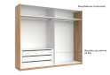 Skriňa s posuvnými dverami 2,5x2,1m (Dvere Dub Kraft/Lesklá Biela) séria N Asti - Fotografia 9 Fotografia 9 - Skriňa s posuvnými dverami 2,5x2,1m (Dvere Dub Kraft/Lesklá Biela) séria N Asti