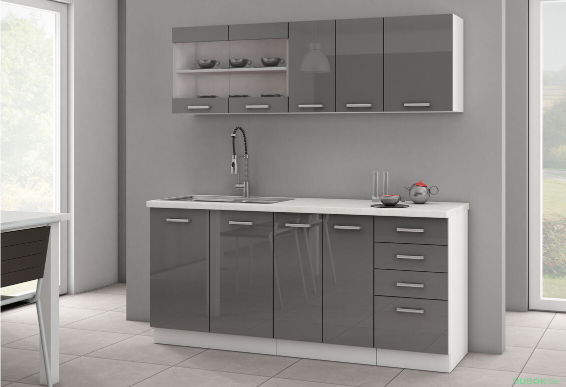 Fotografia 4 - Modulárna kuchyňa Sonia biely / šedý lesk