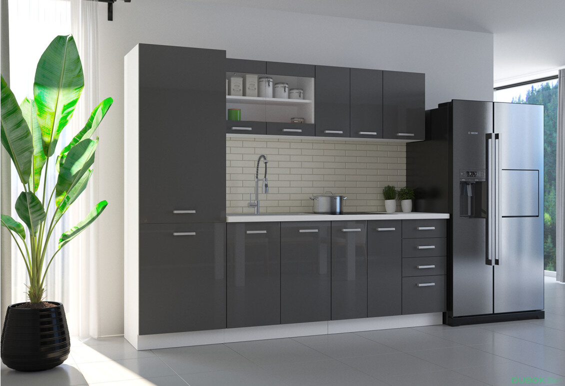 Fotografia 2 - Modulárna kuchyňa Sonia biely / šedý lesk