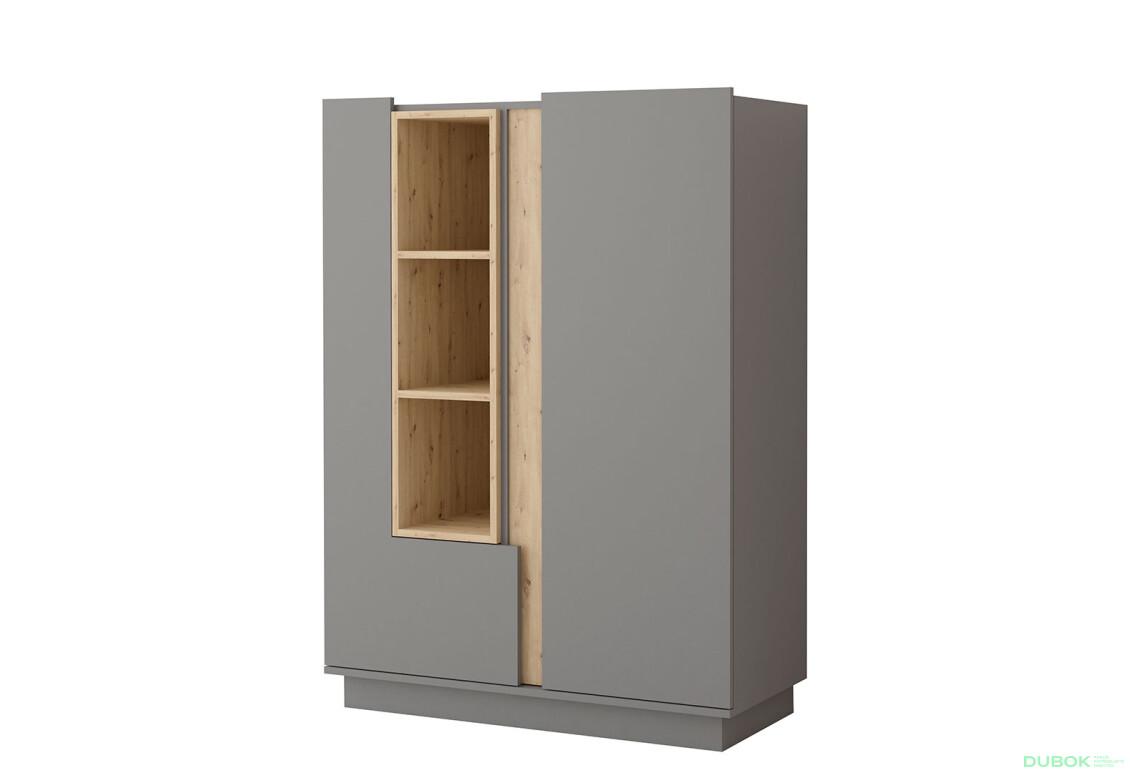 Regál nízky Grey šedá, artisan / šedá Idczak meble