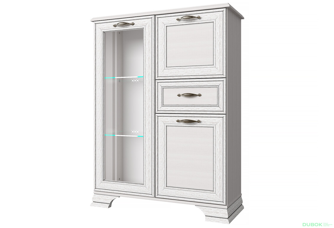 Komoda s mini barom 1d1w1s1b woodline krém Tiffany