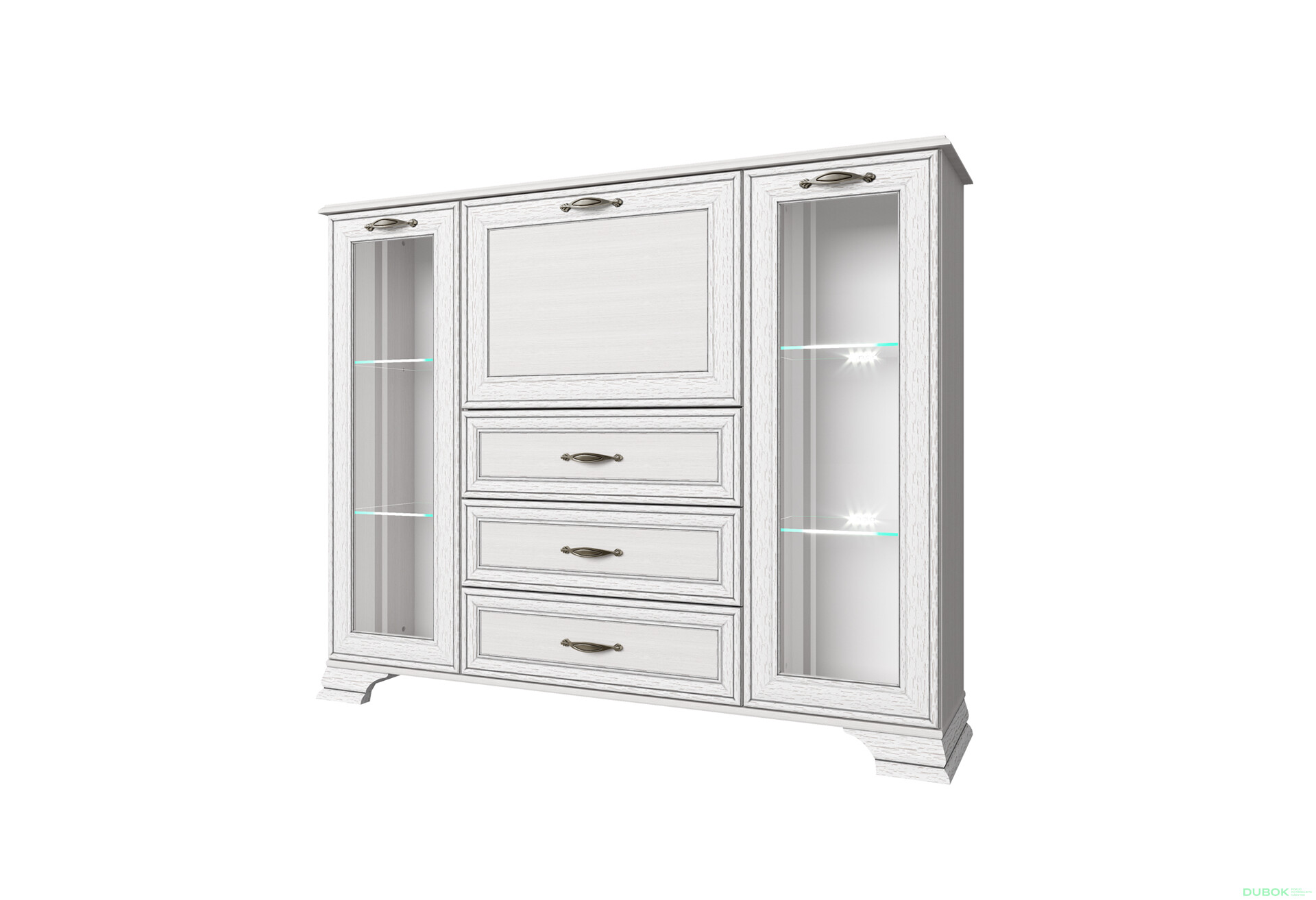 Fotografia 1 - Komoda s mini barom 2w3s1b woodline krém Tiffany