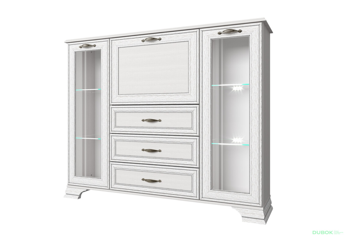 Komoda s mini barom 2w3s1b woodline krém Tiffany