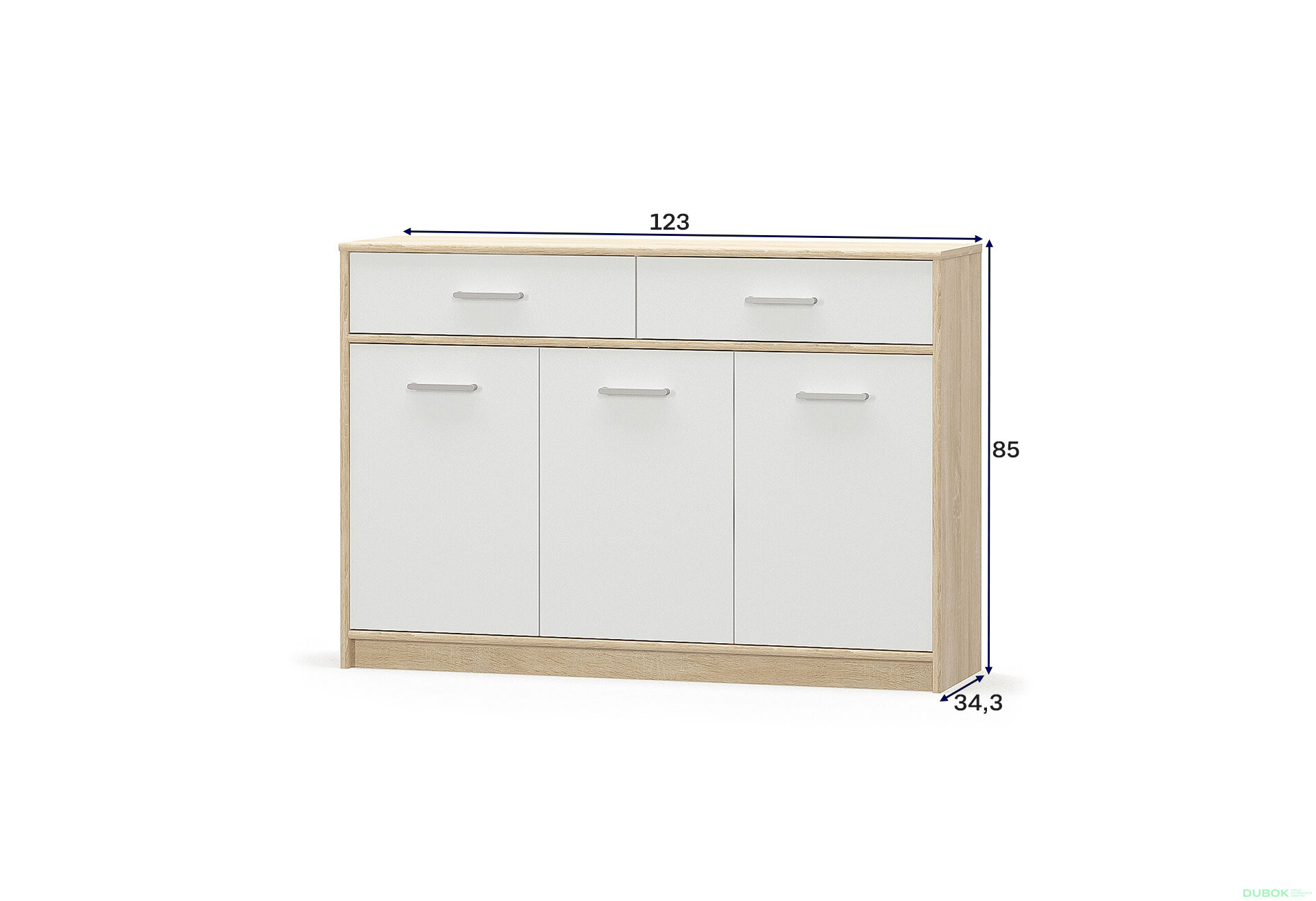 Fotografia 2 - Komoda 3d2s dub sonoma / biely Tips