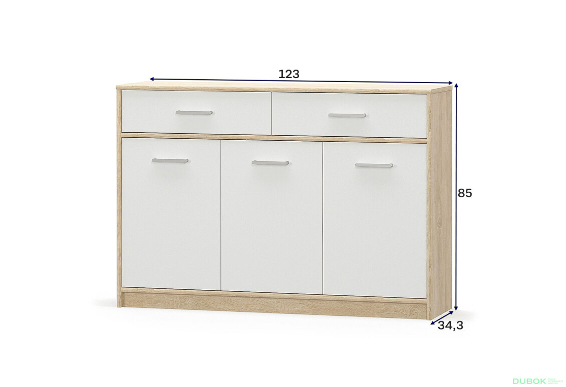 Fotografia 2 - Komoda 3d2s dub sonoma / biely Tips