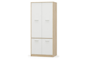 Skriňa štvordverová Tips 83x195x55.3 cm Dub sonoma / Biely
