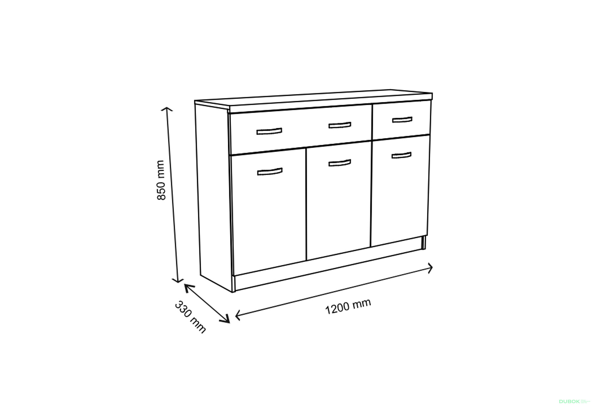 Fotografia 2 - Komoda 3d2s biela Top Mix