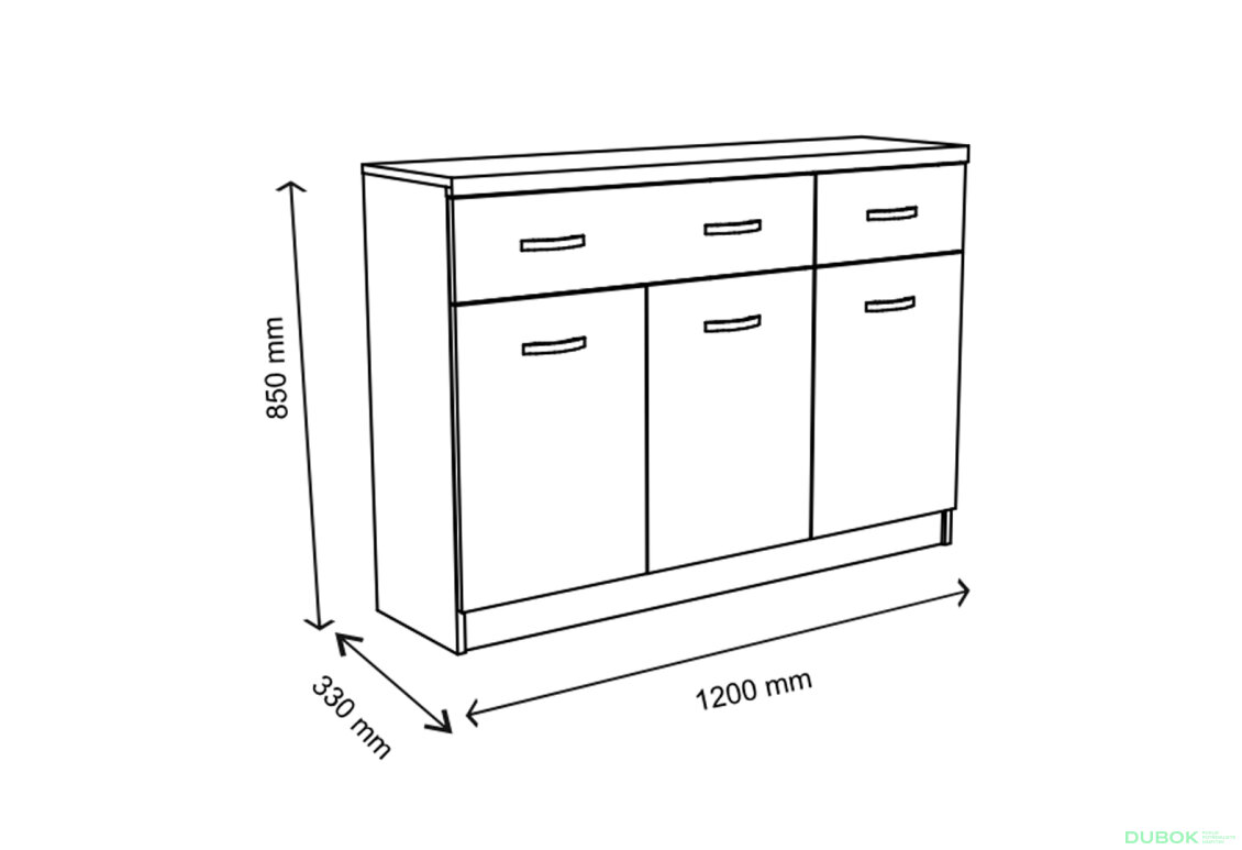 Fotografia 2 - Komoda 3d2s biela Top Mix
