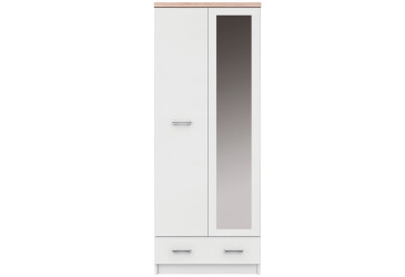 Skriňa dvojdverová so zrkadlom a zásuvkou Top Mix 60x183x33 cm Biela