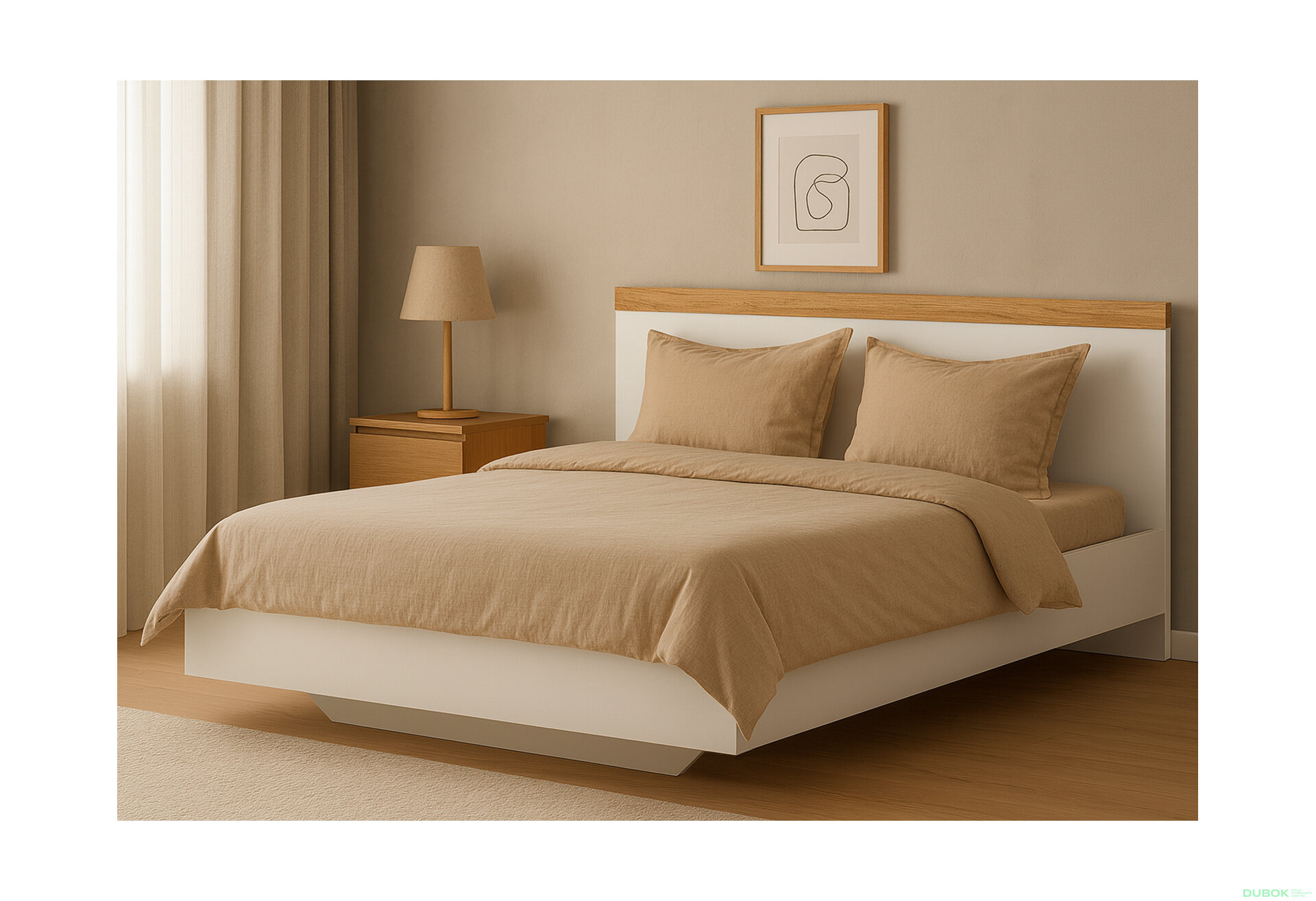 Fotografia 3 - Posteľ 160x200 biela / dub wotan Vigo