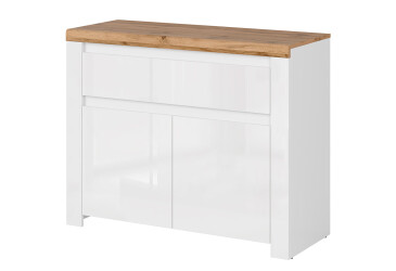 Komoda 2d1s biely lesk / dub wotan Vigo