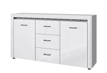 Komoda 2d3s biely lesk WhiteBlack