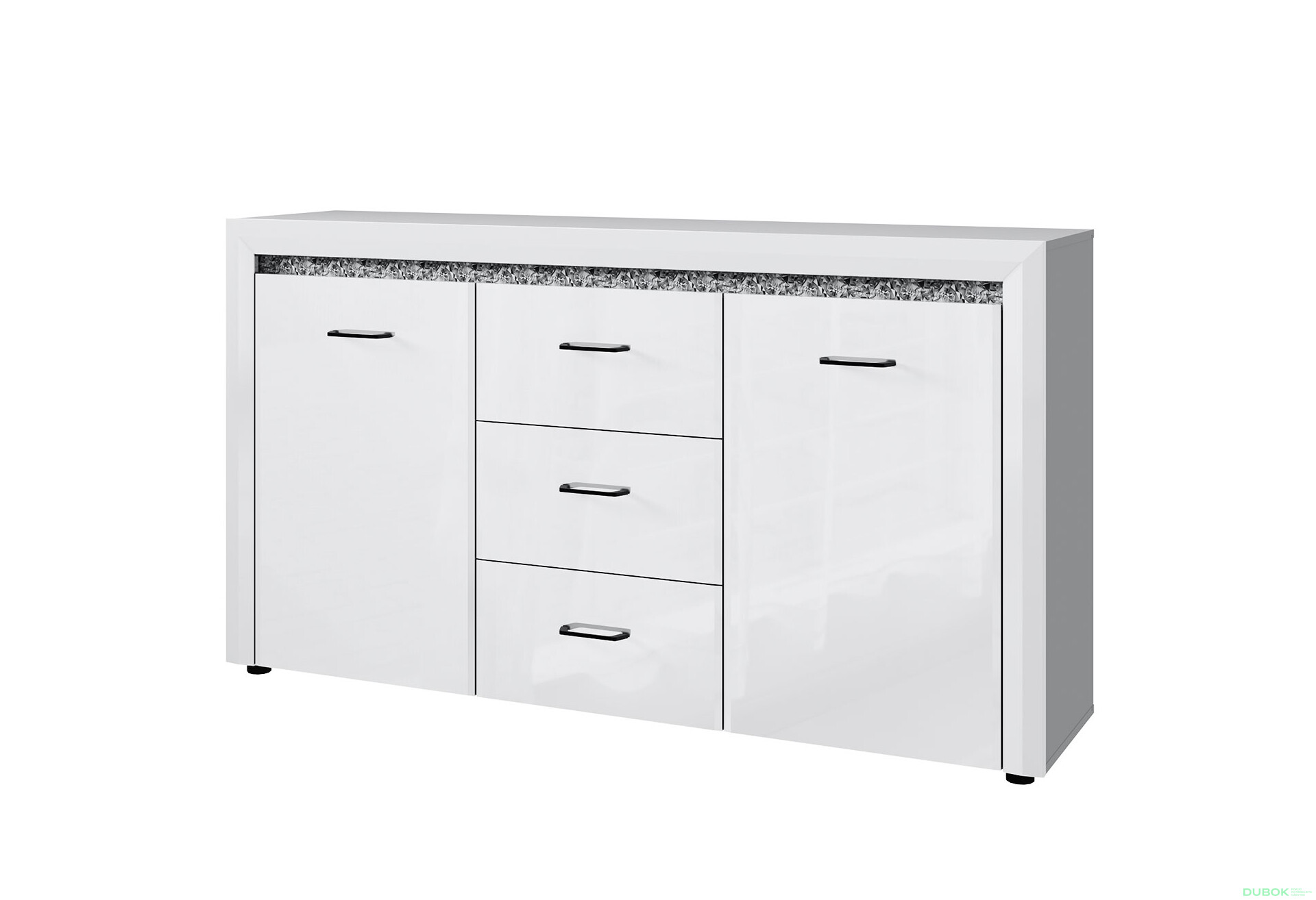 Fotografia 1 - Komoda 2d3s biely lesk WhiteBlack
