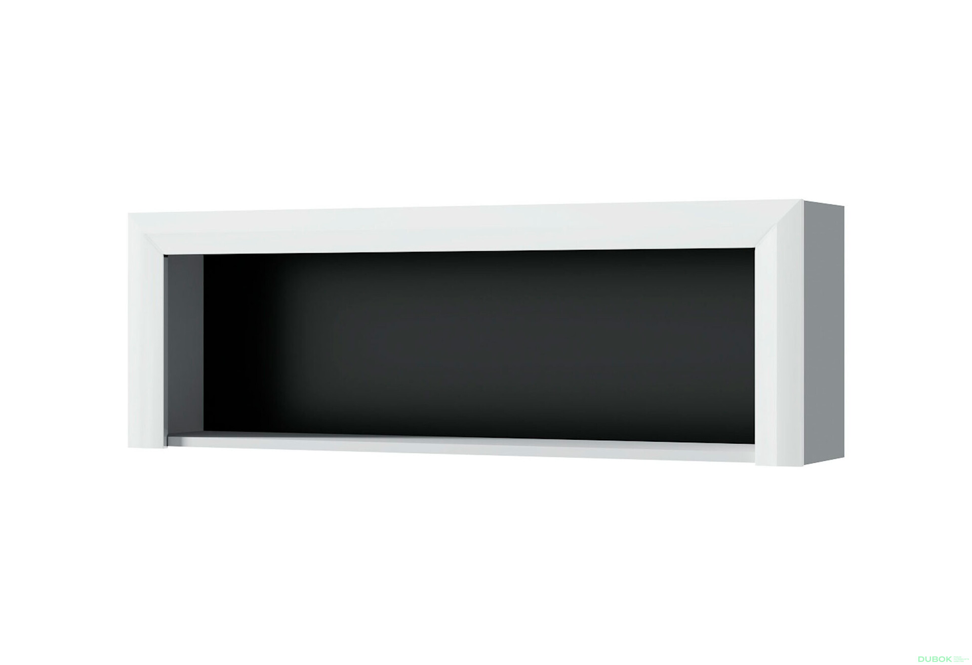 Fotografia 1 - Regál na stenu 115 biely lesk WhiteBlack