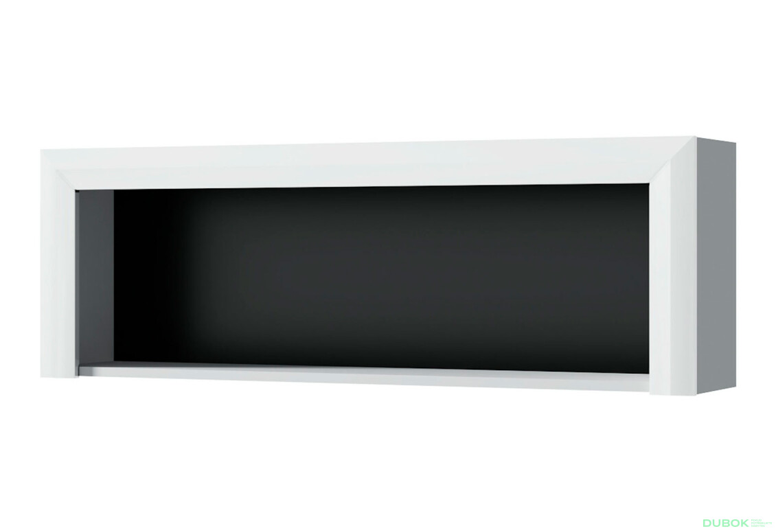 Regál na stenu 115 biely lesk WhiteBlack