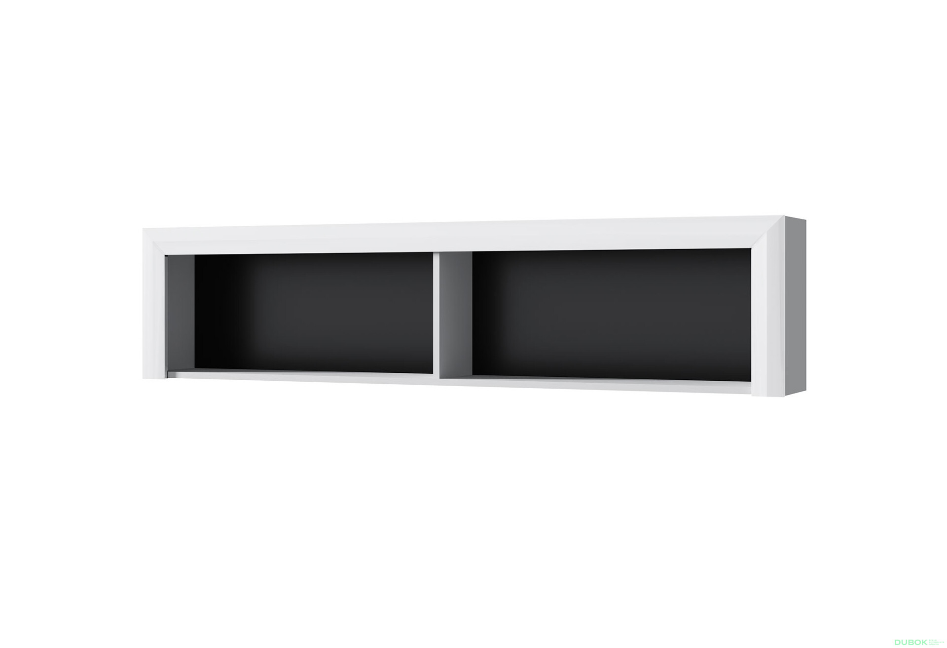 Fotografia 1 - Regál na stenu 165 biely lesk WhiteBlack