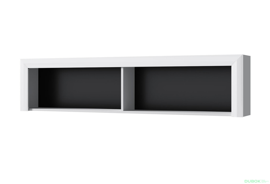 Regál na stenu 165 biely lesk WhiteBlack
