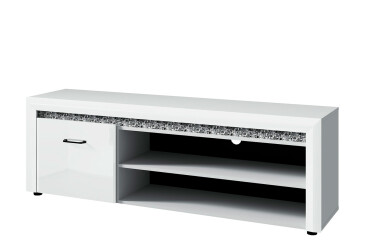 TV stolík 1d/165 biely lesk WhiteBlack