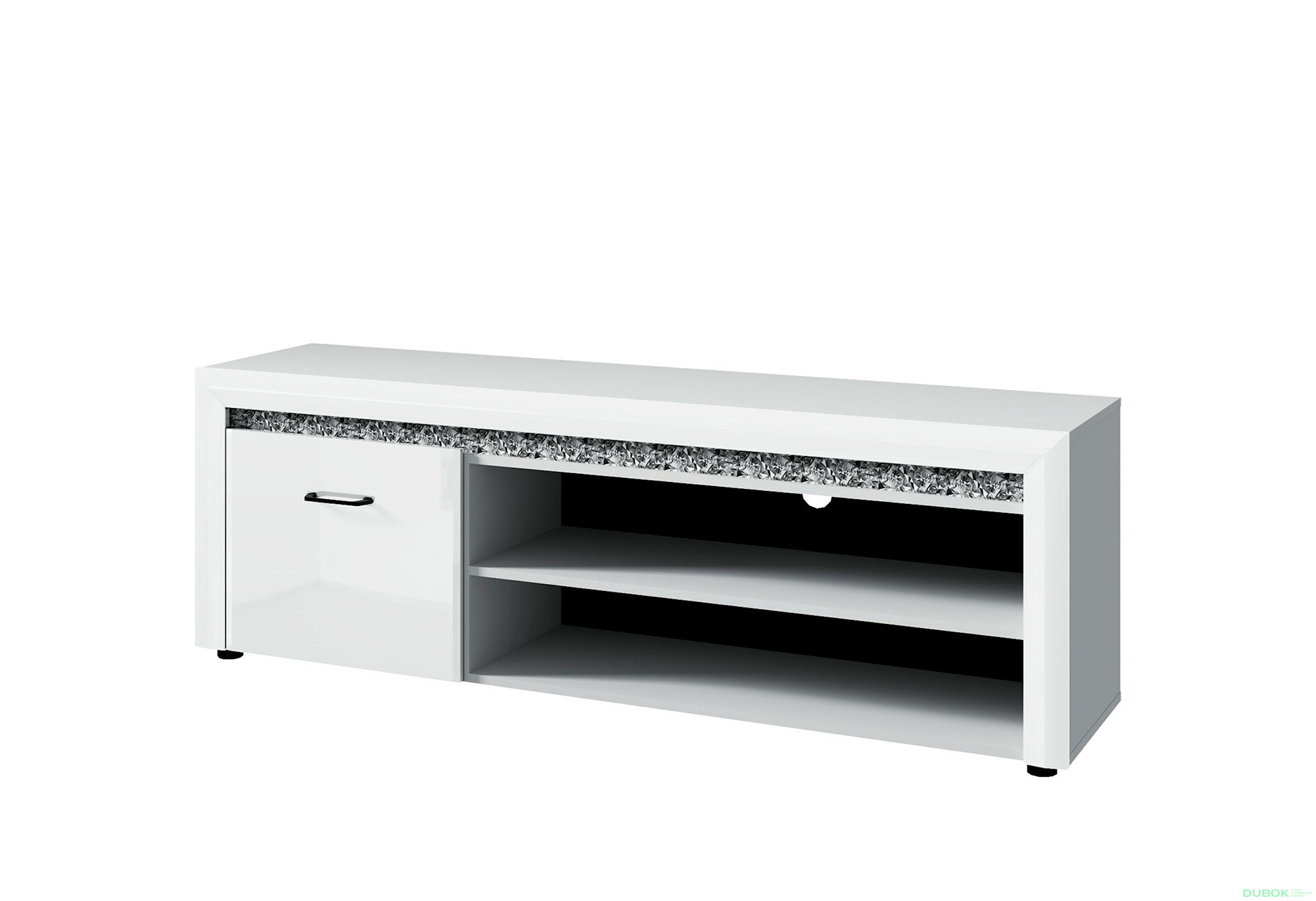 Fotografia 1 - TV stolík 1d/165 biely lesk WhiteBlack