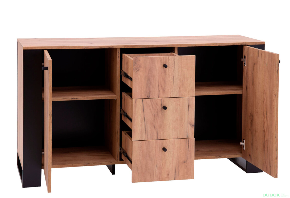 Komoda 2d3s dub craft zlatý Wood - Fotografia 3 Fotografia 3 - Komoda 2d3s dub craft zlatý Wood