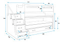 Poschodová posteľ Max 1 pre tri osoby biele / zelený 80x200 cm s roštom, matracom - Fotografia 6 Fotografia 6 - Poschodová posteľ Max 1 pre tri osoby biele / zelený 80x200 cm s roštom, matracom