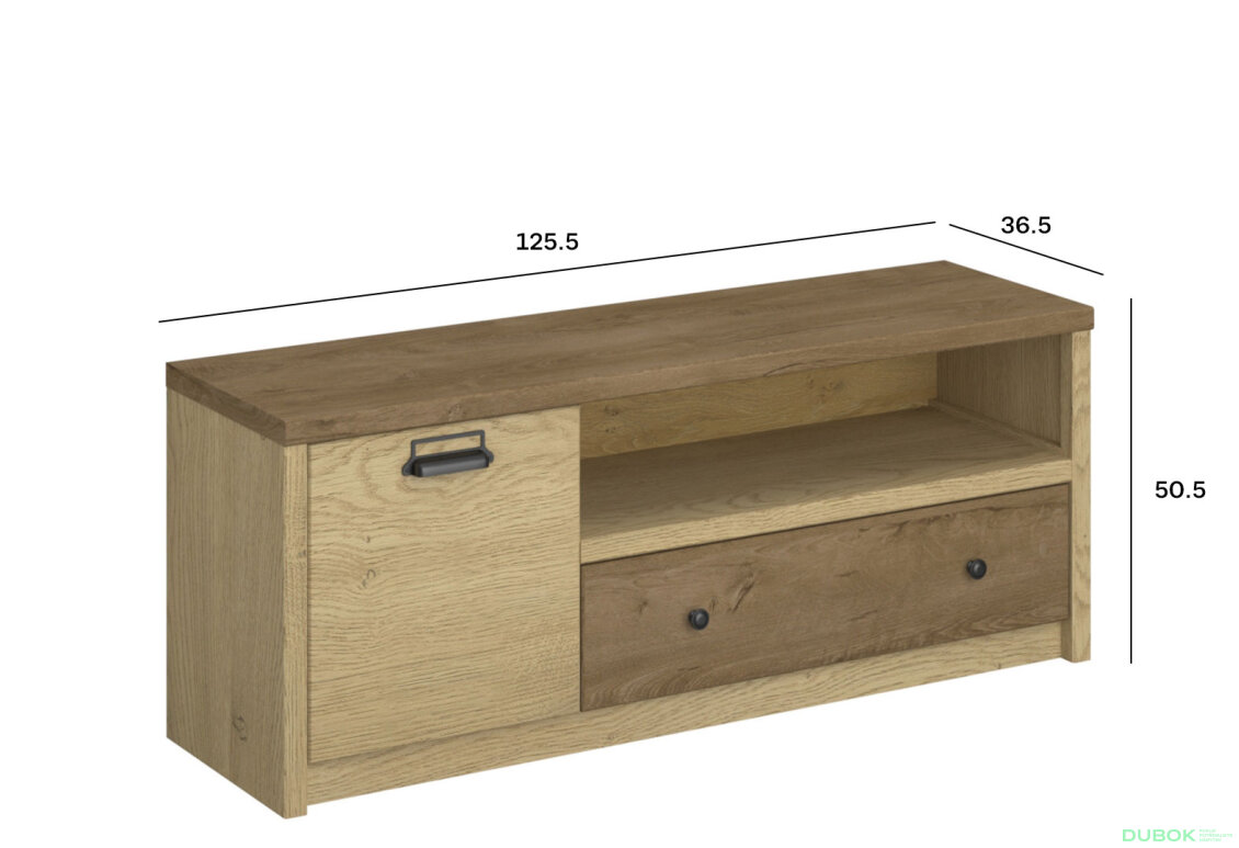 Fotografia 4 - TV stolík 1d1s/125 dub cremona / dub lefkas Denzel