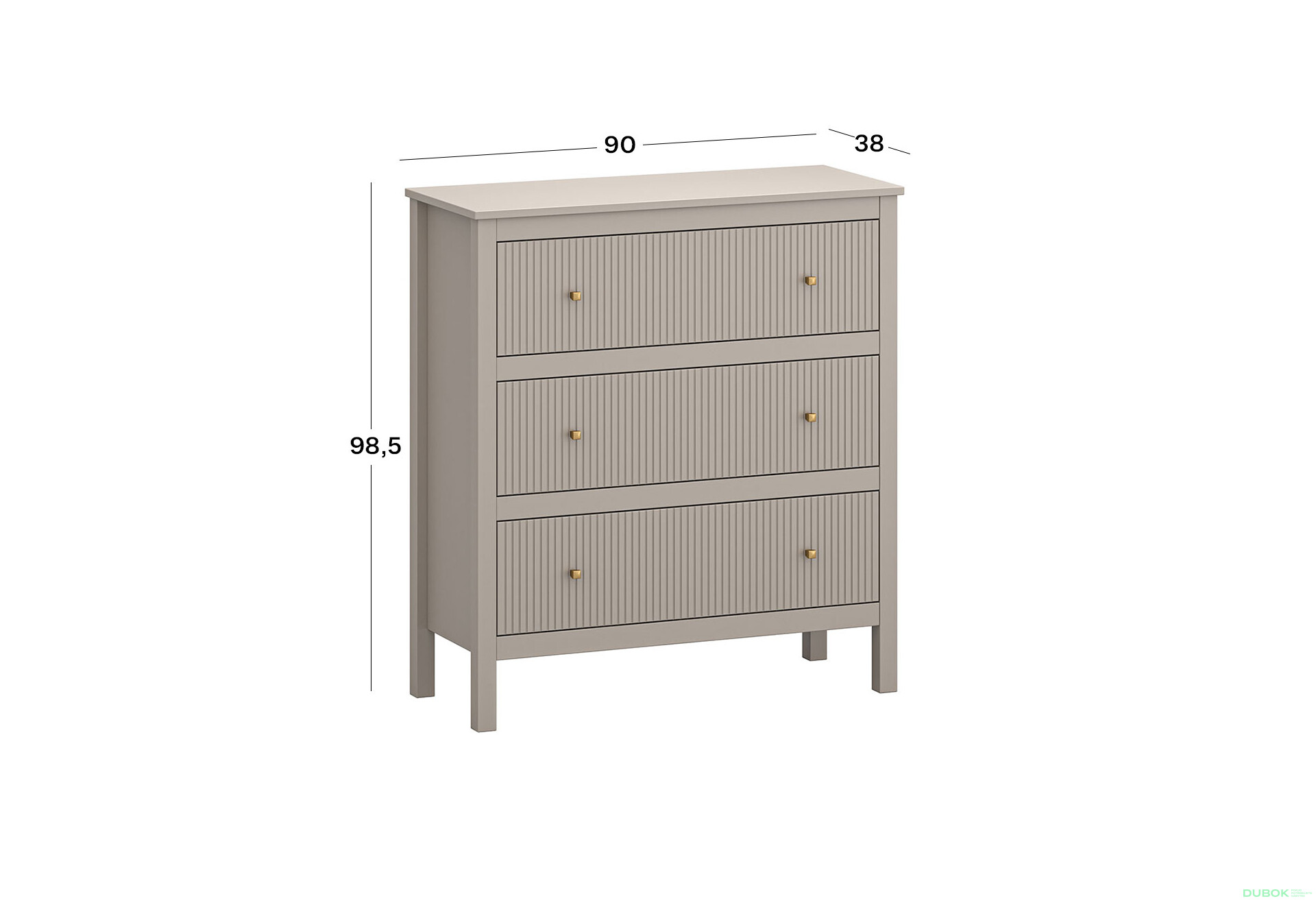 Komoda 3s (K) taupe Kleo - Fotografia 3 Fotografia 3 - Komoda 3s (K) taupe Kleo
