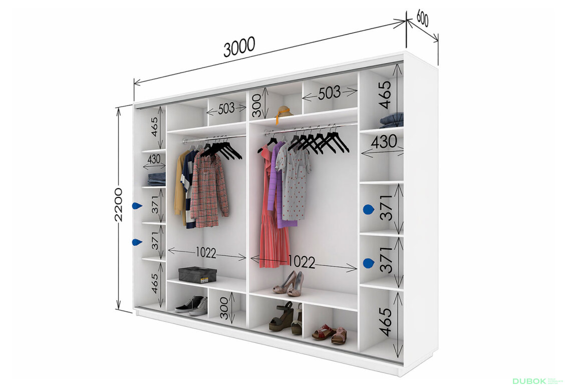 Fotografia 3 - Skriňa s posuvnými dverami 2200x3000x600 4 zrkadlá nymphaea alba, profil strieborný