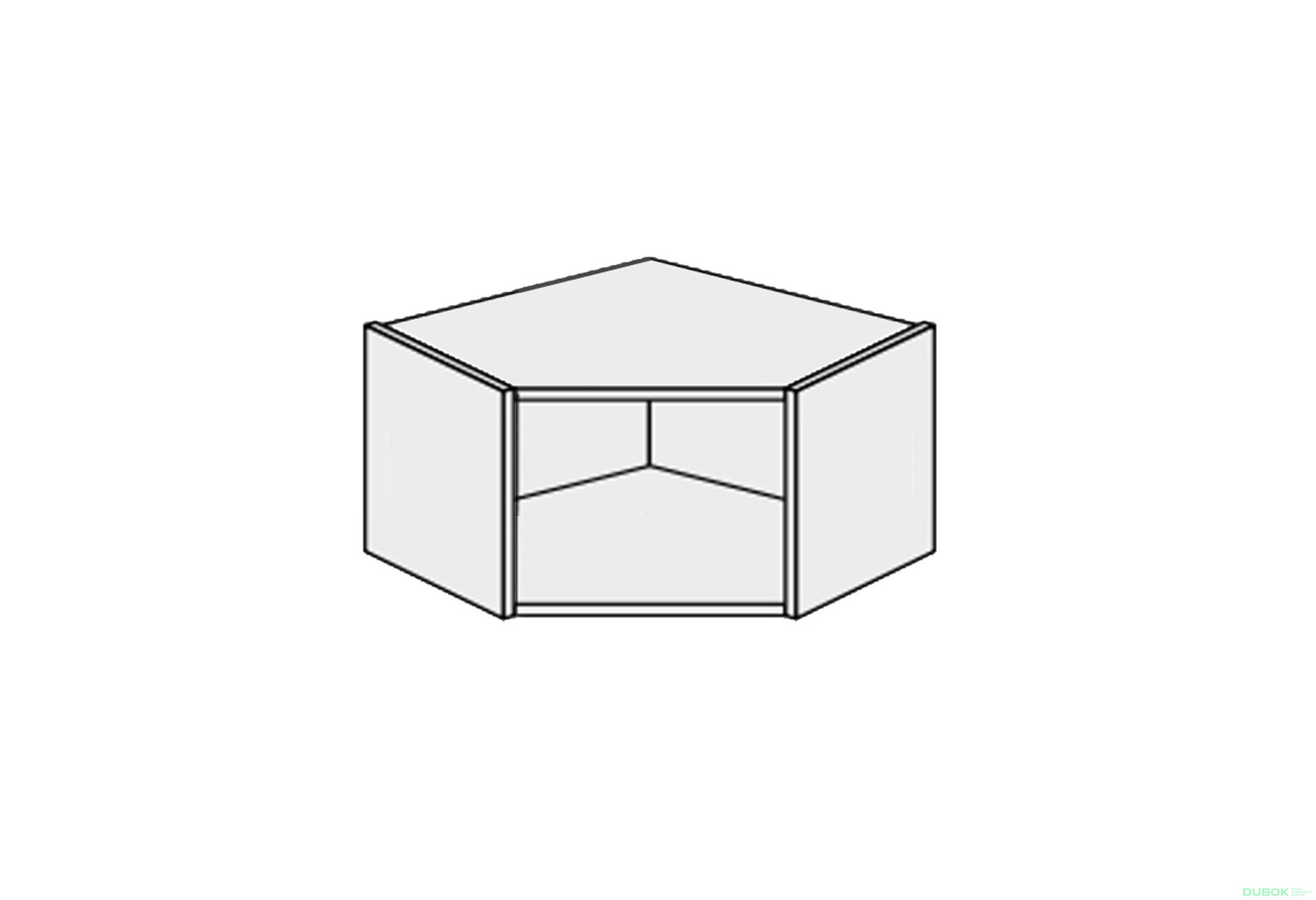 Fotografia 1 - Korpus Roh B 45° 1 dvere 600x600 Pro Blum 360 mm