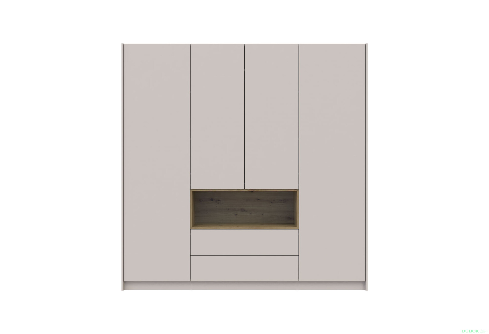Skriňa štvordverová Dale 206x52x220 cm Kašmír/Dub artisan - Fotografia 3 Fotografia 3 - Skriňa štvordverová Dale 206x52x220 cm Kašmír/Dub artisan