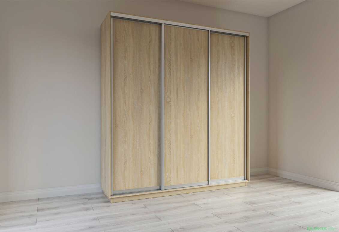 Fotografia 3 - Skriňa s posuvnými dverami 2200x2700x600 3DTD Dub Sonoma, profil strieborný