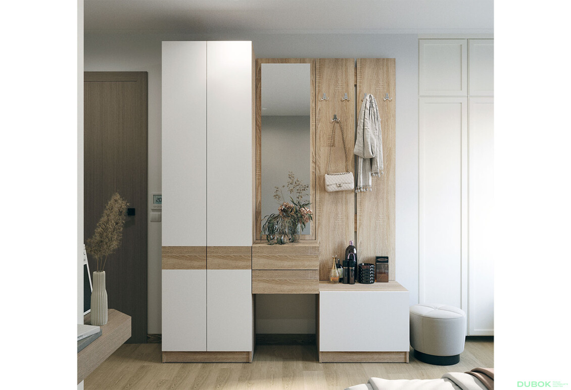 Súprava 165 cm dub sonoma / biela Sola