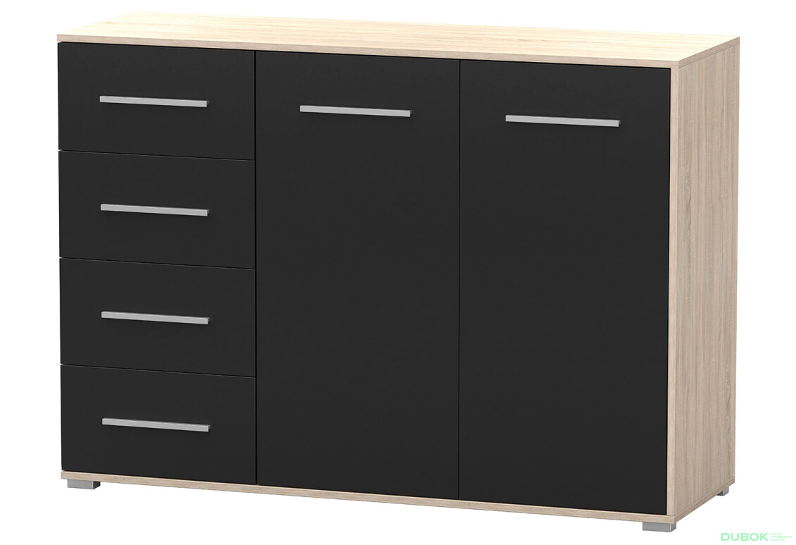 Fotografia 2 - Komoda Frida 01 135 2D4S dub sonoma / čierny