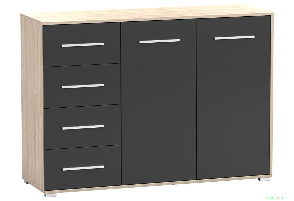 Fotografia 4 - Komoda Frida 01 135 2D4S dub sonoma / čierny